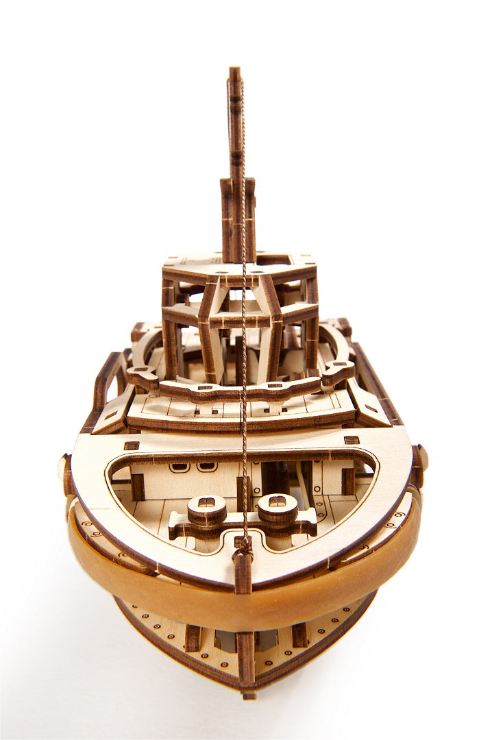 UGears Wooden Mechanical Model Kit Tugboat boat