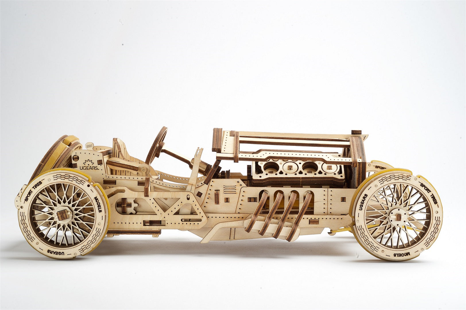 UGears Wooden Mechanical Model U-9 Grand Prix Car