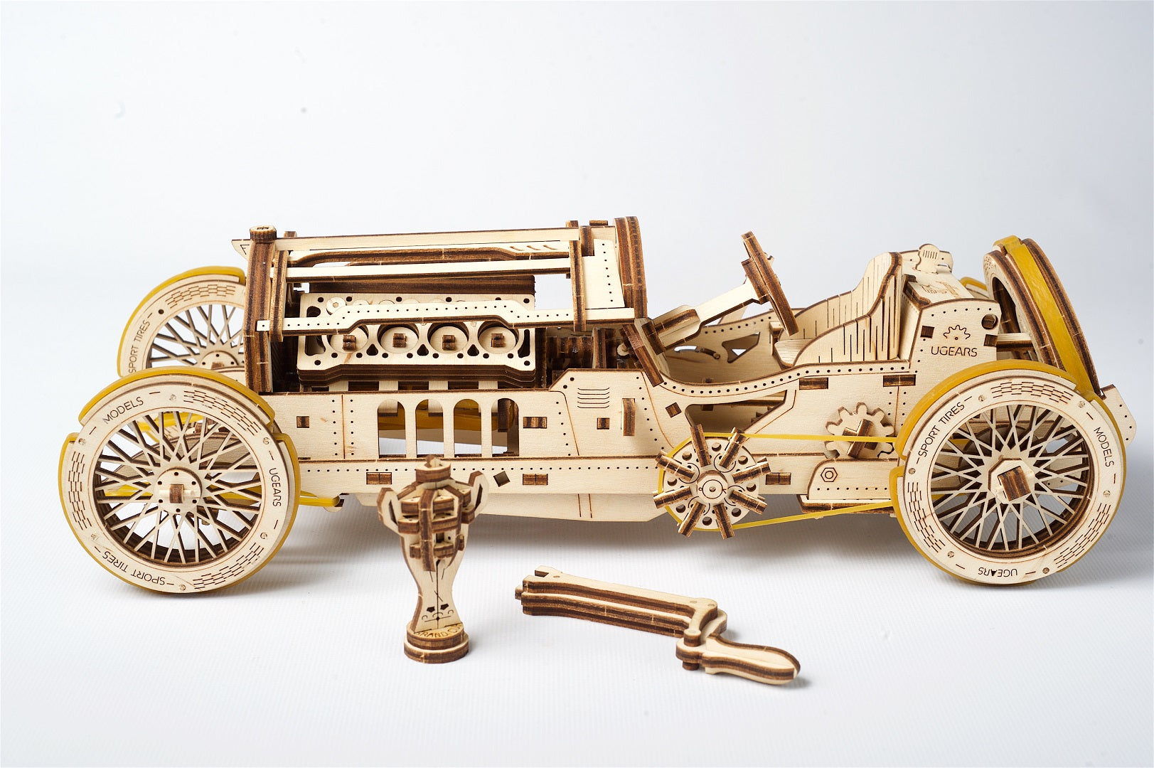 UGears Wooden Mechanical Model U-9 Grand Prix Car